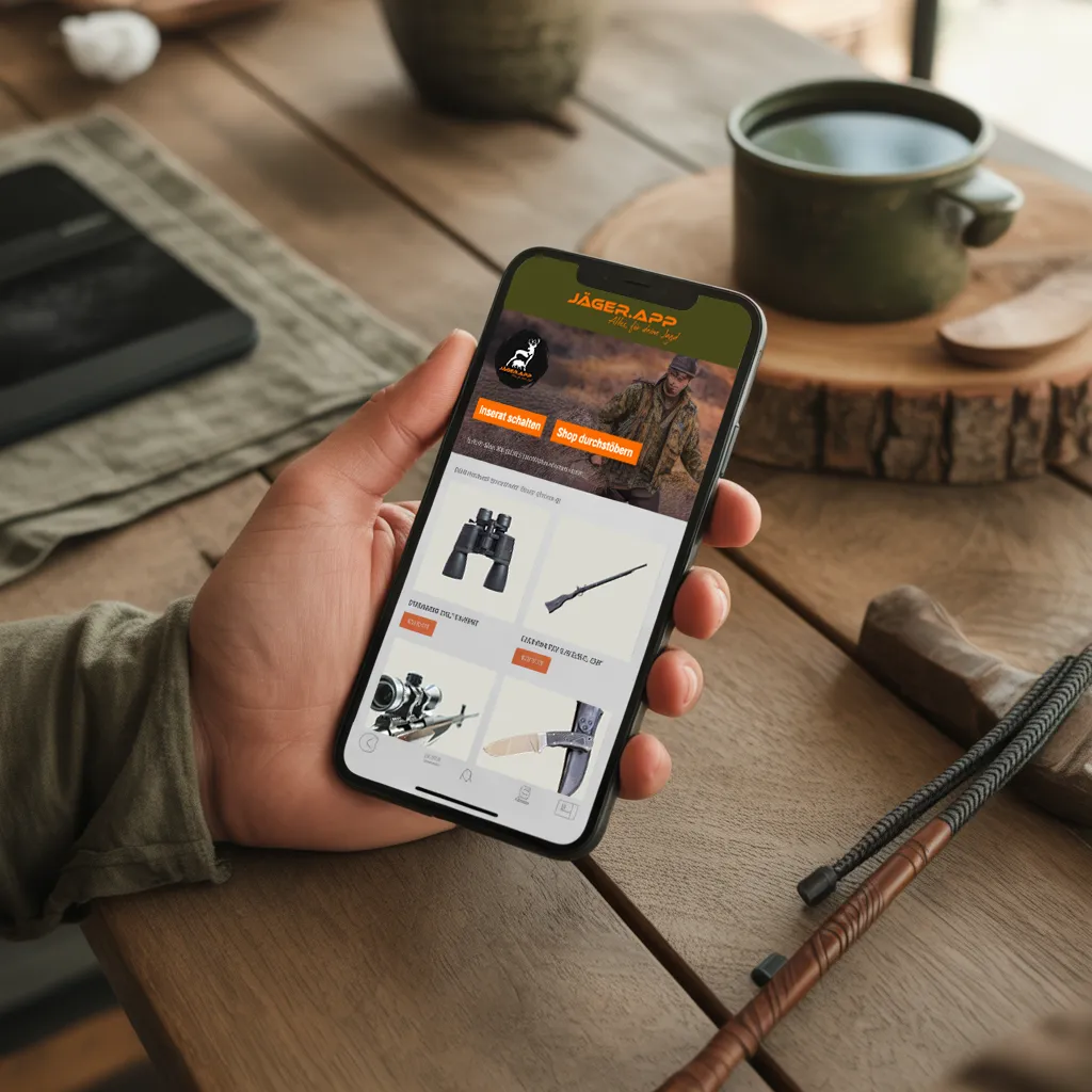 smartphone mockup, Jäger-app